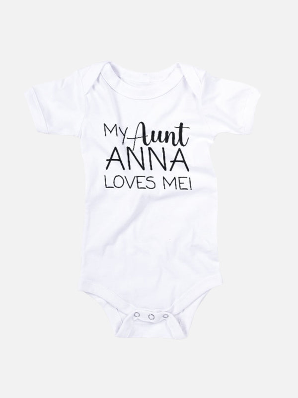 My Aunt (Name) Loves Me Baby Onesies