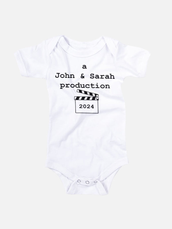A (Name) & (Name) Production Baby Onesies
