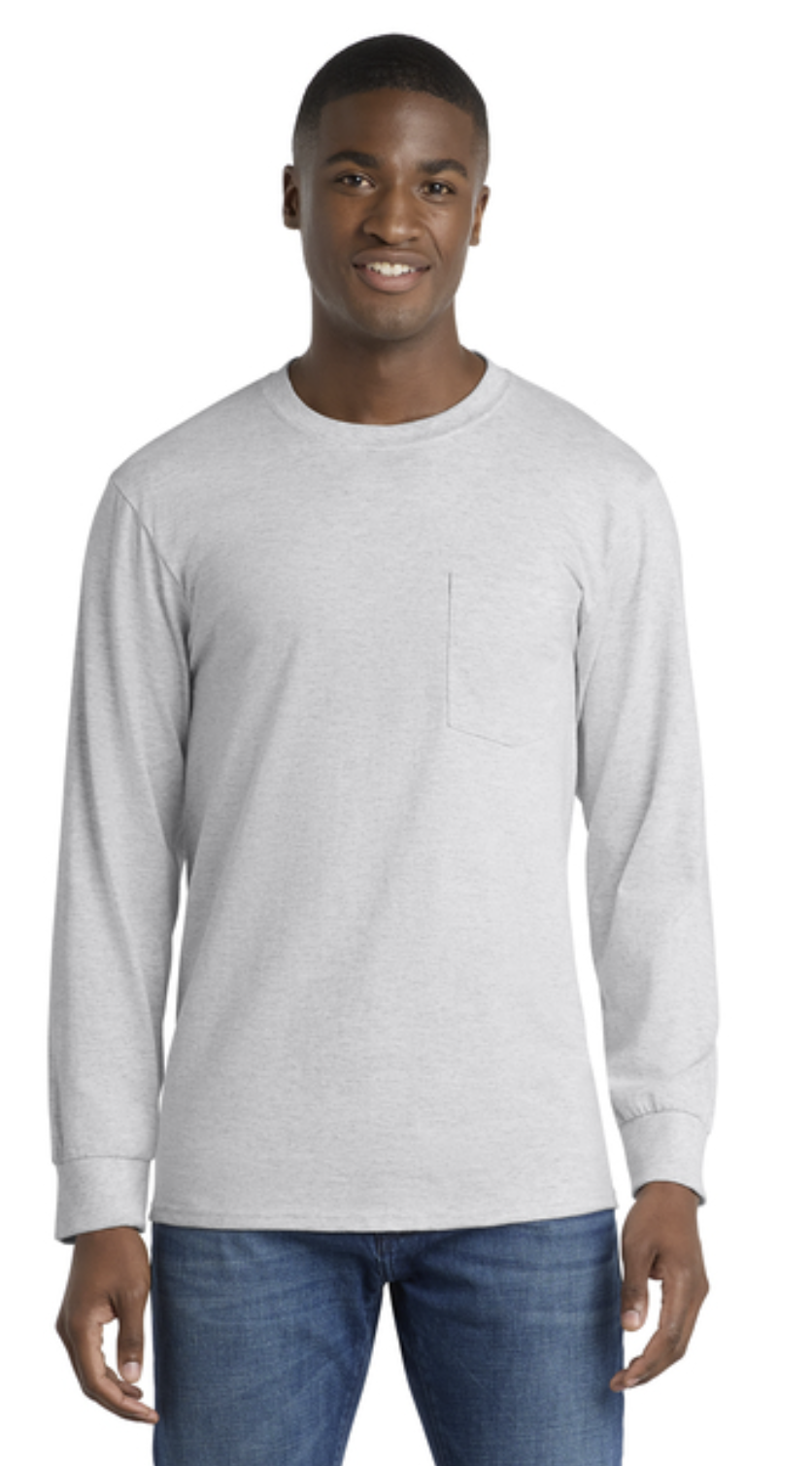 Port & Co™ Long Sleeve Essential Pocket Tee Product Code: PC61LSP