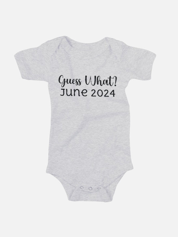 Guess What? (Birth Month, Year) Baby Onesies