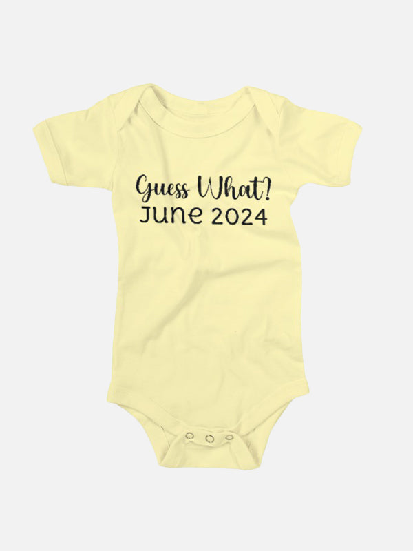 Guess What? (Birth Month, Year) Baby Onesies