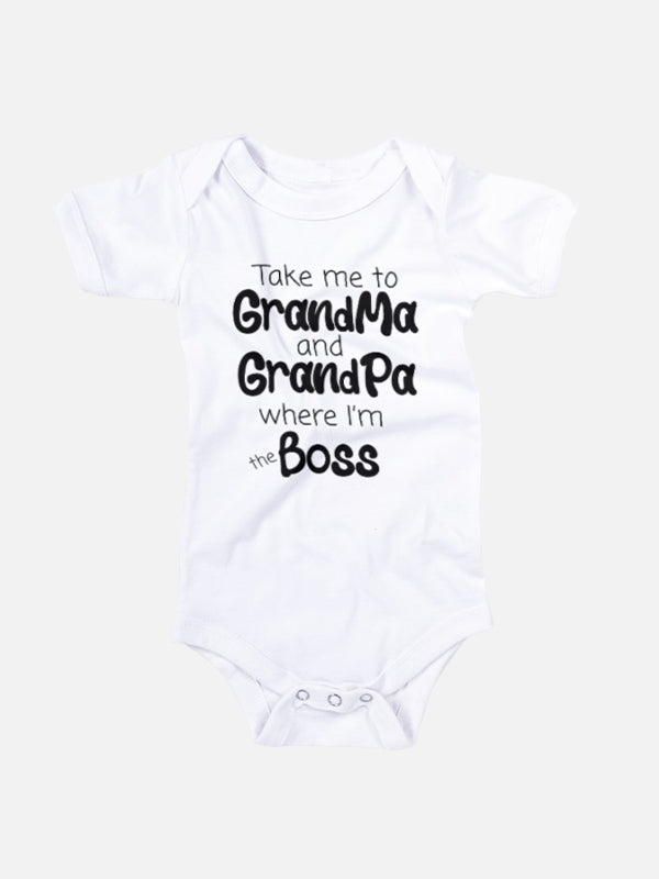 Take me to Grandma & Grandpa where I'm the Boss Baby Onesies